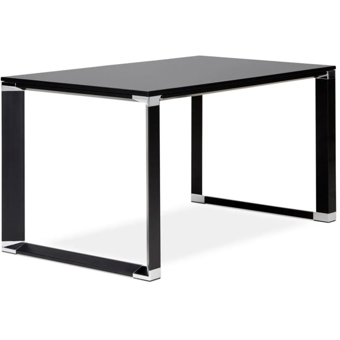 Petit bureau droit design 'XLINE' en bois noir