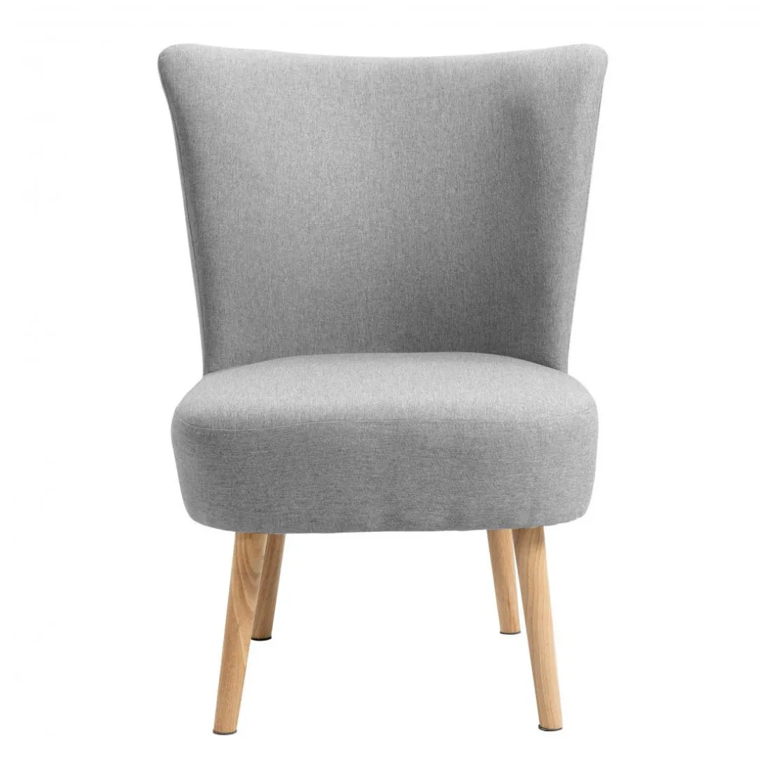 Petit fauteuil en bois massif et en tissu Gris de Style Scandinave