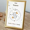 Petite carte Astro avec enveloppe, blister et cadre doré Poisson