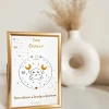 Petite carte Astro avec enveloppe, blister et cadre doré Cancer