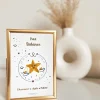 Petite carte Astro avec enveloppe, blister et cadre doré Balance