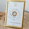 Petite carte Astro avec enveloppe, blister et cadre doré Lion