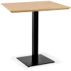 Petite table à diner carrée 'REGIS' en bois finition naturelle et fonte noire