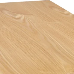 Petite table à diner carrée 'REGIS' en bois finition naturelle et fonte noire