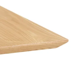 Petite table à diner carrée 'REGIS' en bois finition naturelle et fonte noire