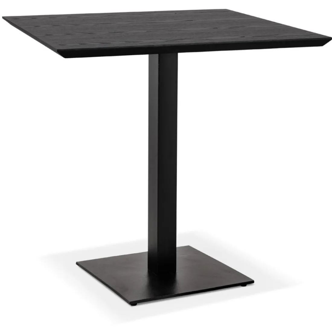 Petite table à diner carrée 'REGIS' en bois et fonte noire