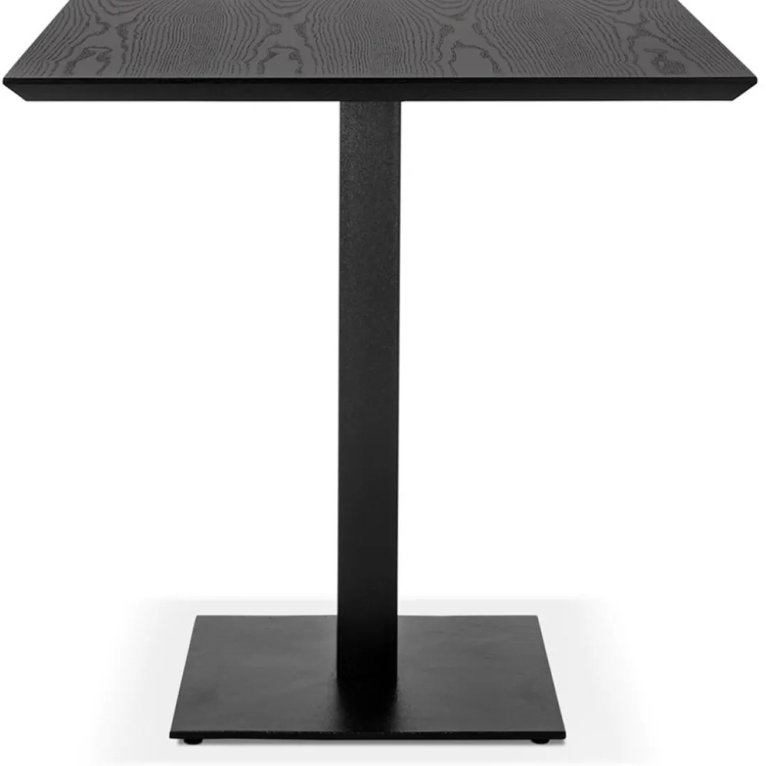 Petite table à diner carrée 'REGIS' en bois et fonte noire