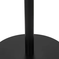 Petite table à diner 'DEXTER' ronde en bois finition naturelle et métal noir