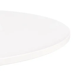 Petite table à diner 'LUCETTE' ronde en bois et fonte blanche