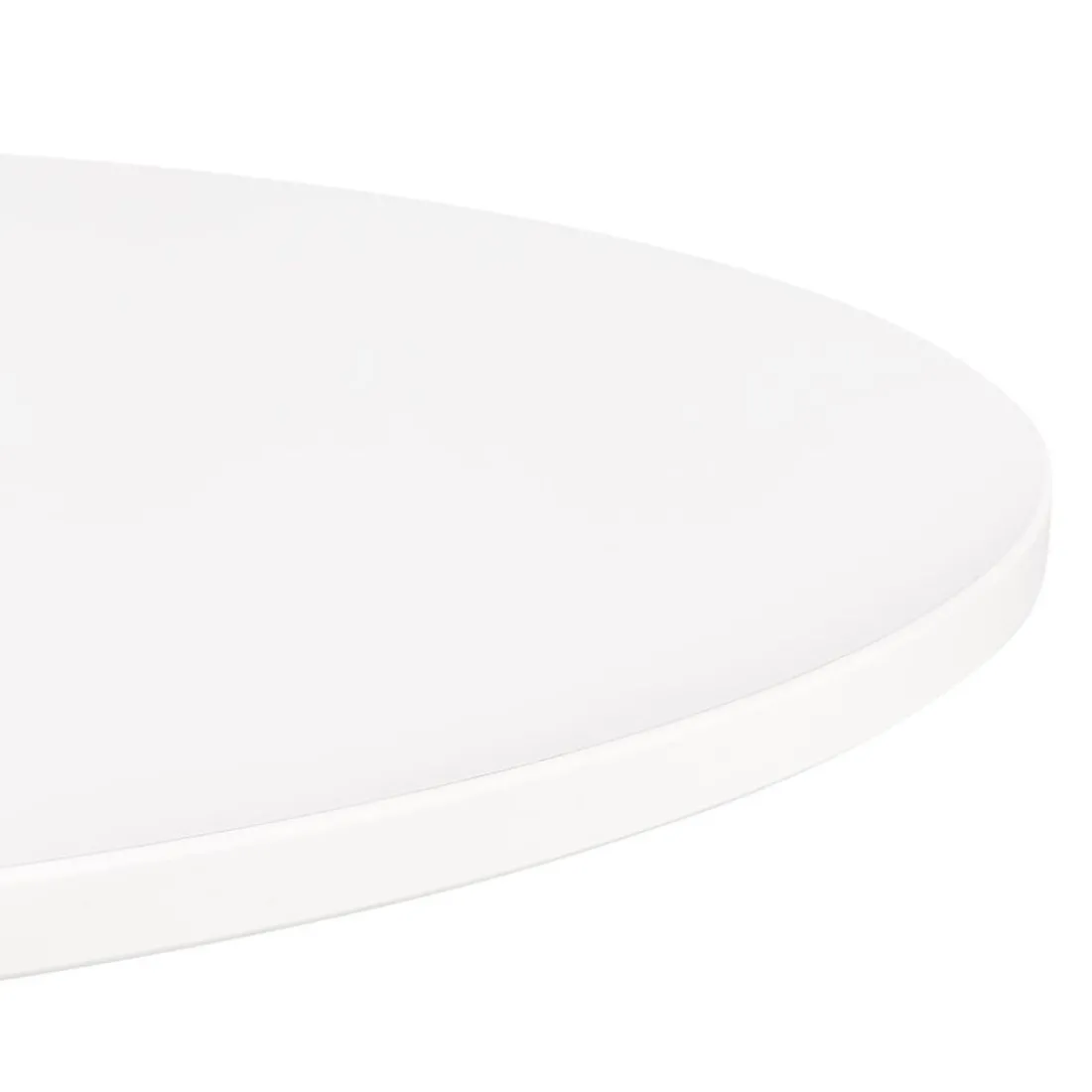 Petite table à diner 'LUCETTE' ronde en bois et fonte blanche