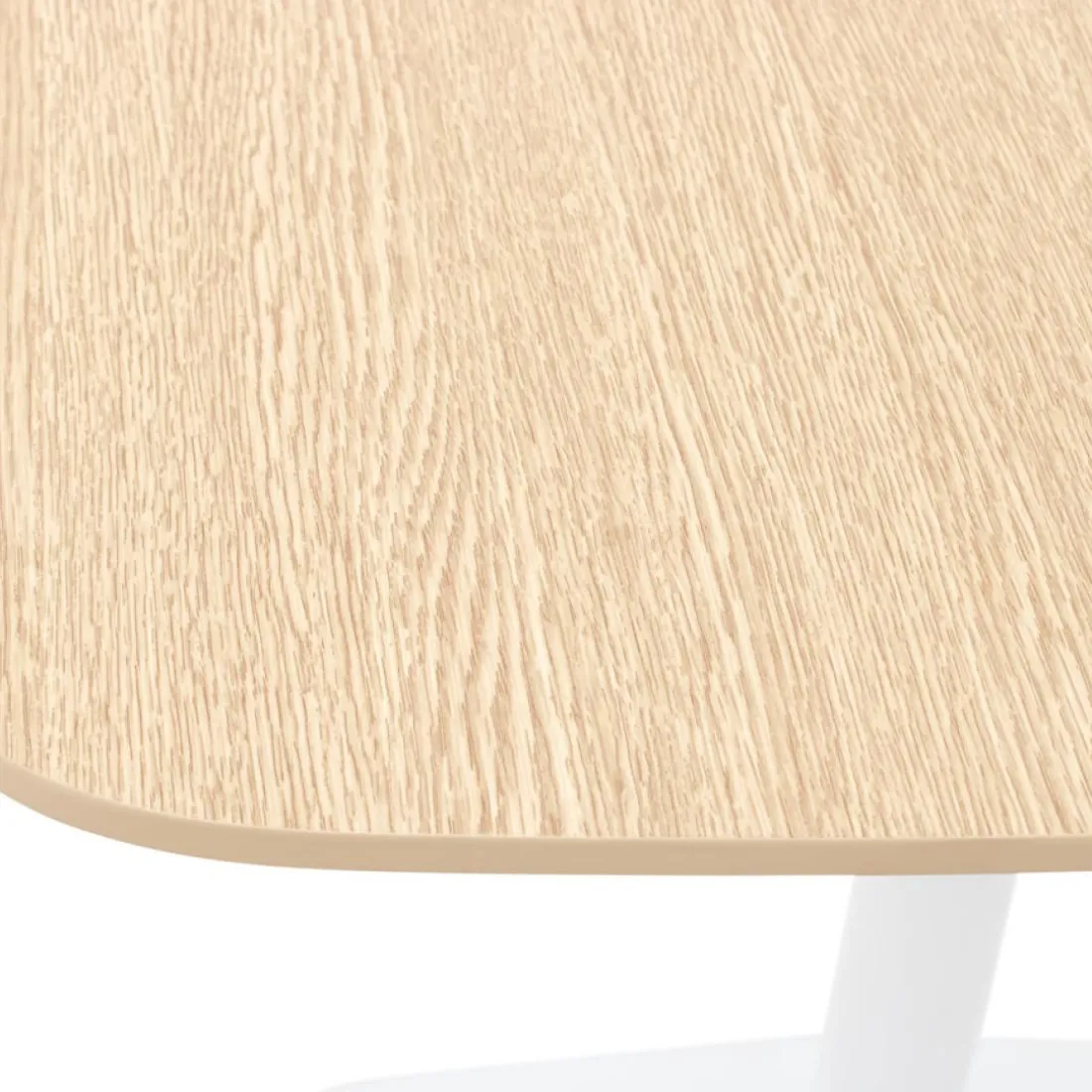 Petite table à diner 'PATATI' en bois finition naturelle et métal blanc