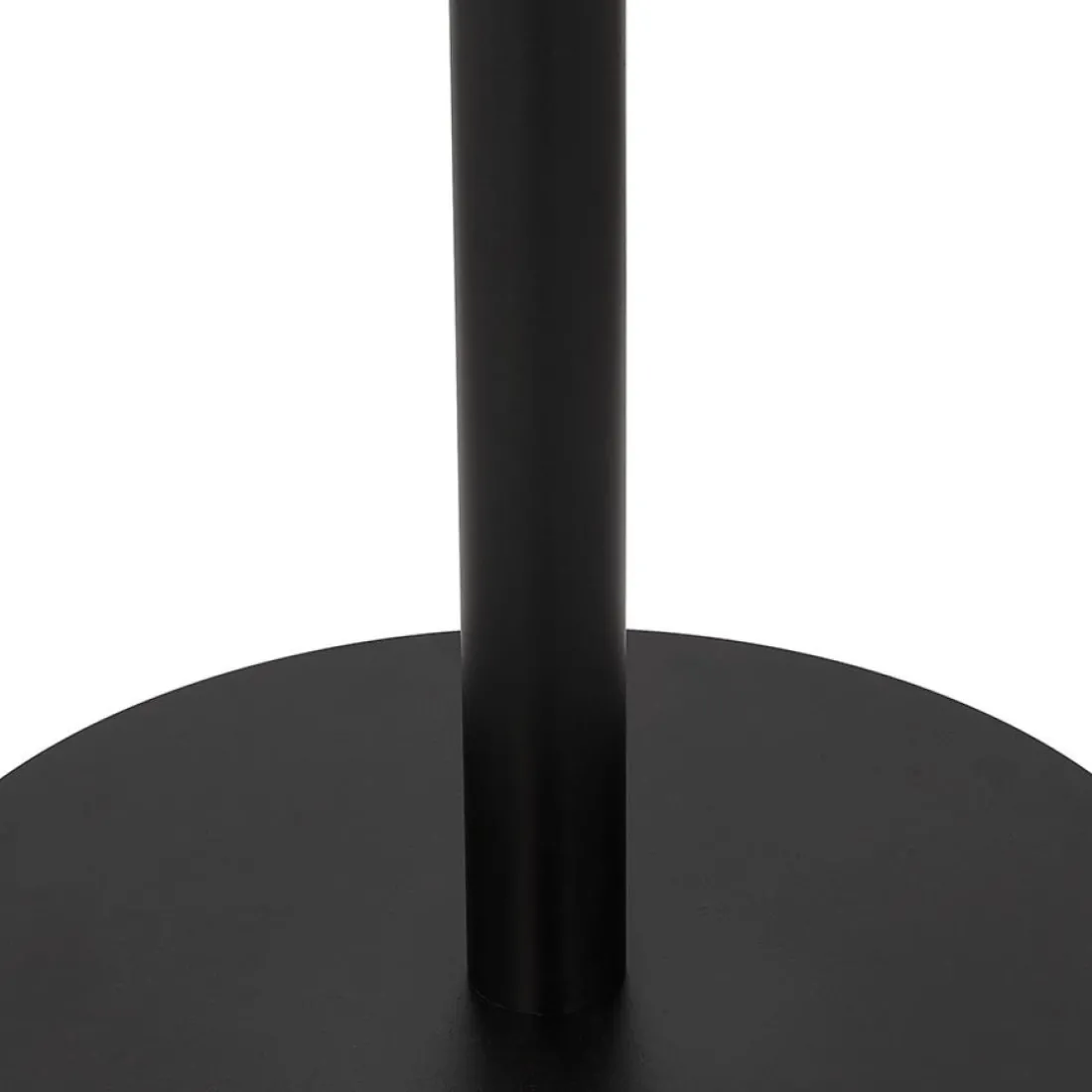 Petite table bistrot ronde 'YOGI' blanche avec un pied en métal noir