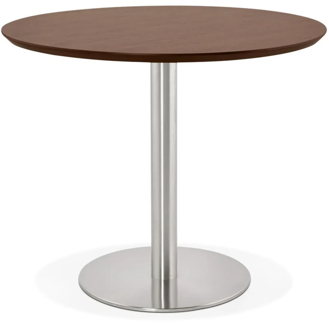 Petite table de bureau ou à diner ronde 'INDIANA' en bois finition Noyer