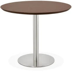 Petite table de bureau ou à diner ronde 'INDIANA' en bois finition Noyer