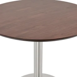Petite table de bureau ou à diner ronde 'INDIANA' en bois finition Noyer