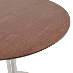 Petite table de bureau ou à diner ronde 'INDIANA' en bois finition Noyer