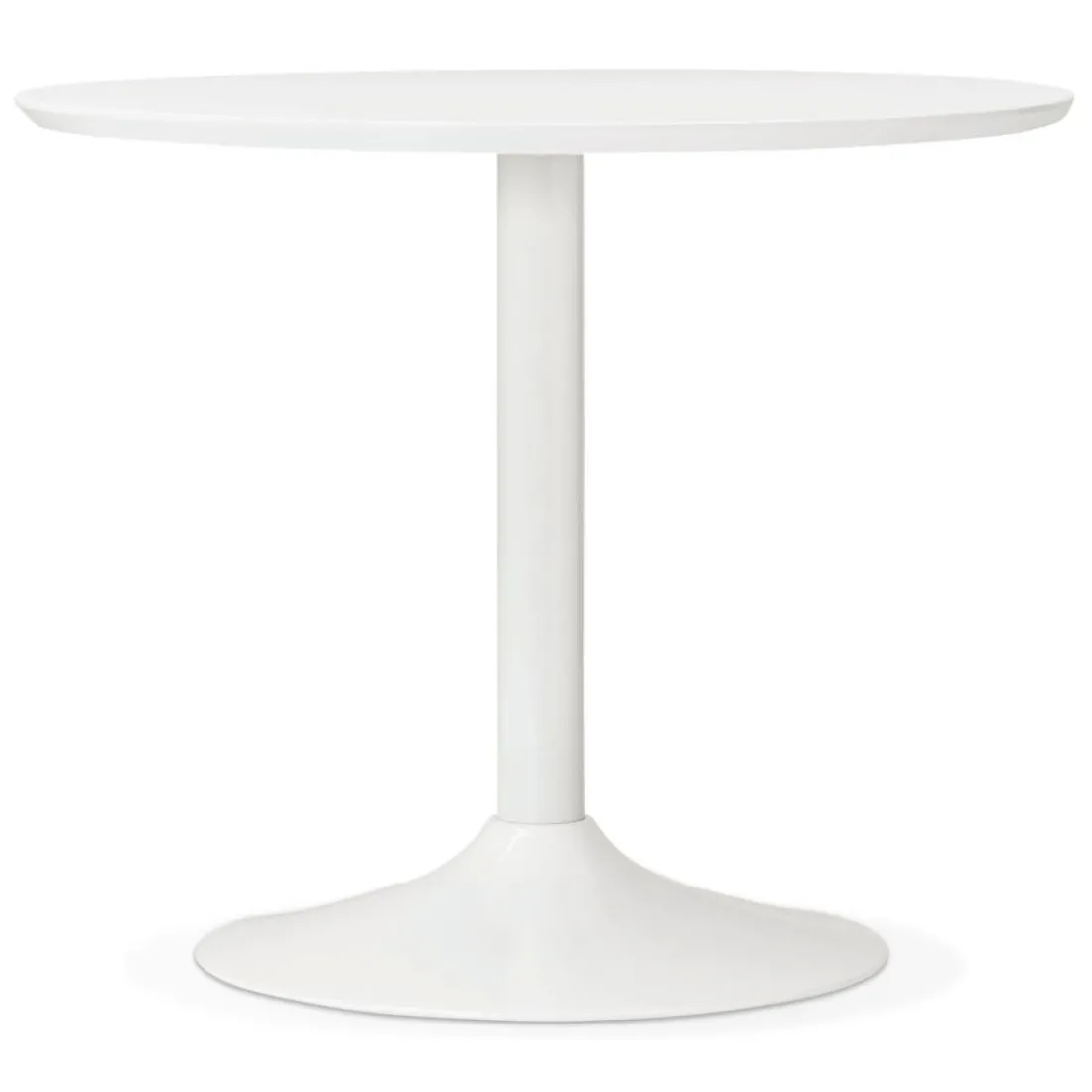 Petite table de bureau ou à diner ronde 'BARABAR' blanche