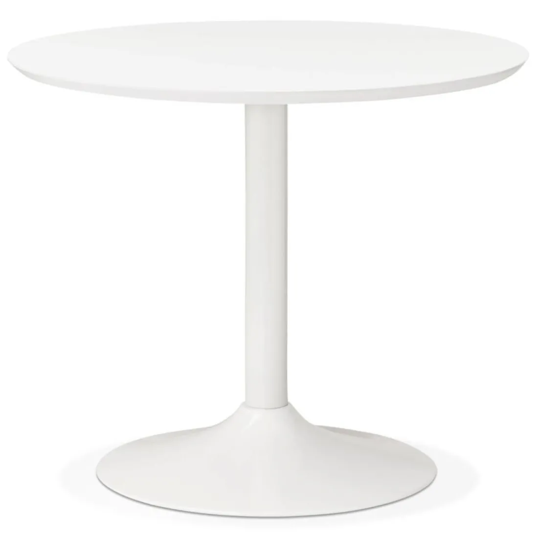 Petite table de bureau ou à diner ronde 'BARABAR' blanche