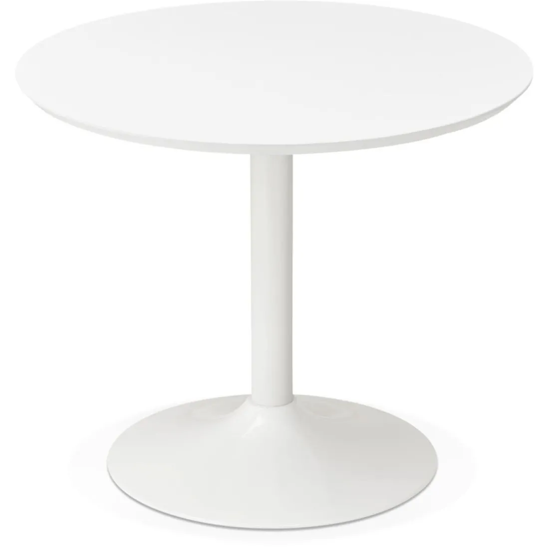 Petite table de bureau ou à diner ronde 'BARABAR' blanche