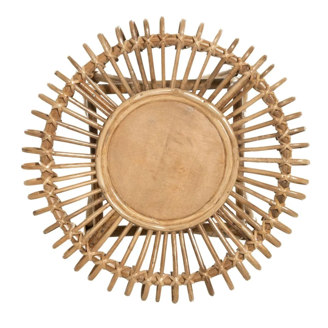Petite table ronde en rotin cane