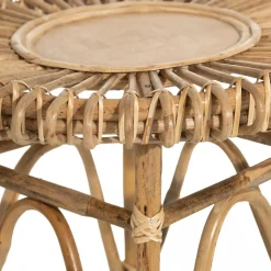 Petite table ronde en rotin cane