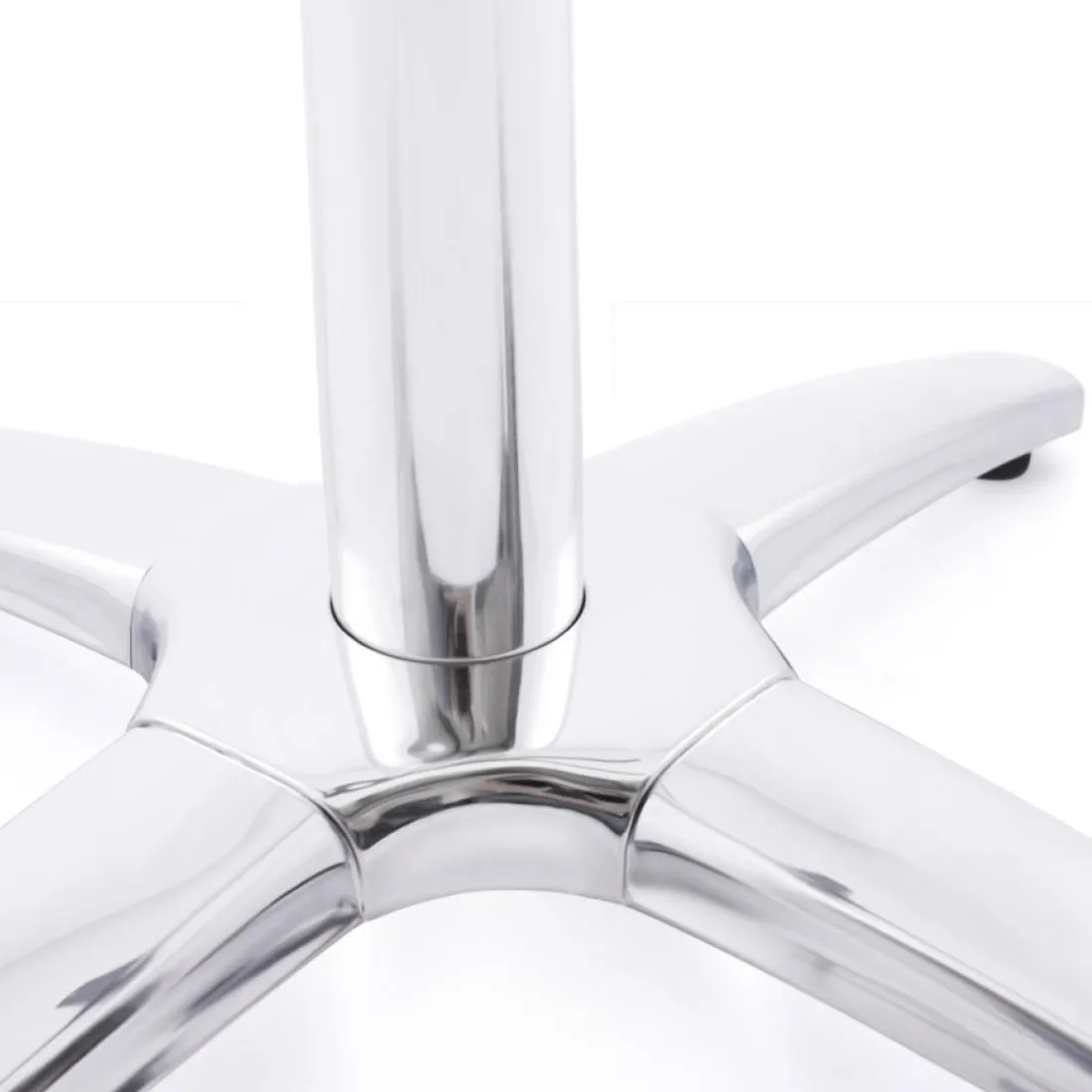 Pied de table 'CHIKO' en métal chromé pour intérieur et extérieur