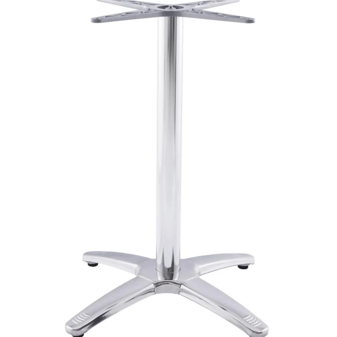 Pied de table 'CHIKO' en métal chromé pour intérieur et extérieur