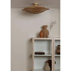 Plafonnier Madura bambou abat-jour naturel marron