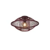 Plafonnier Maui bambou abat-jour bordeaux