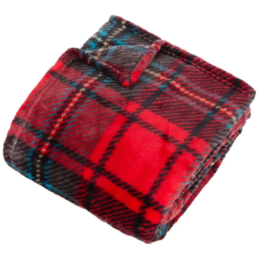 Plaid flanelle imprimé Brody 230x180cm - rouge