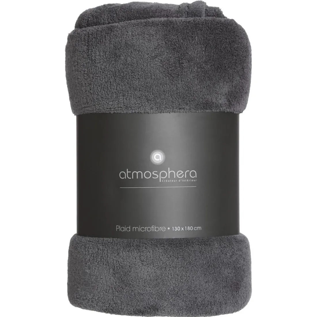 Plaid microfibre gris foncé 130x180