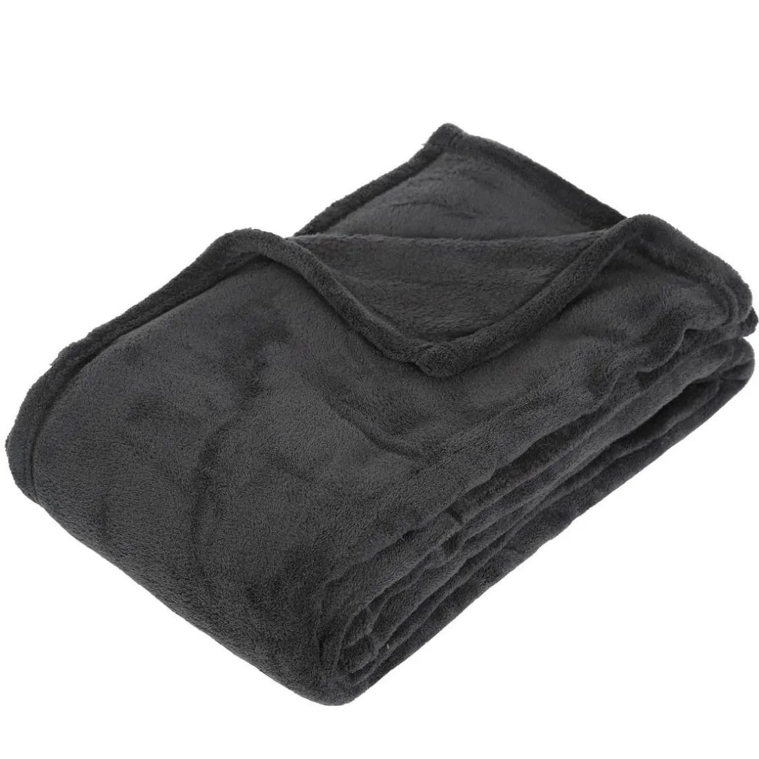 Plaid microfibre gris foncé 130x180