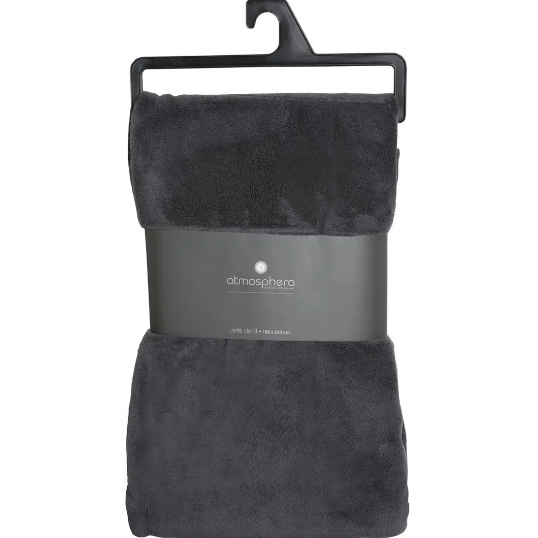 Plaid microfibre gris foncé 180x230