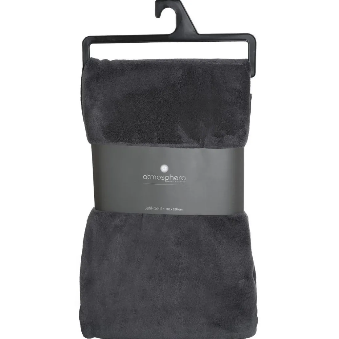 Plaid microfibre gris foncé 180x230