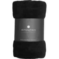 Plaid microfibre noir 130x180