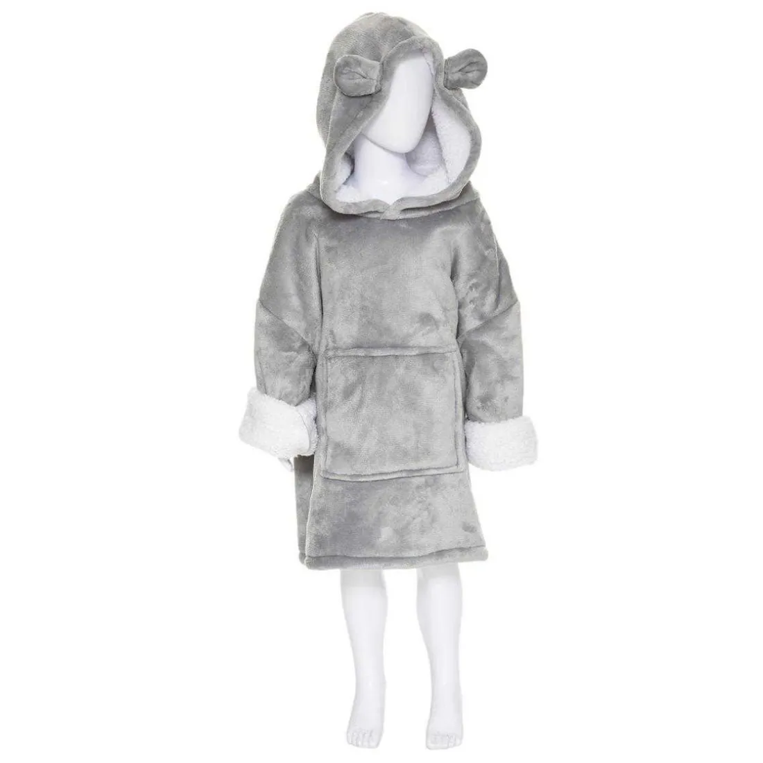 Plaid Poncho Enfant Capuche Ours