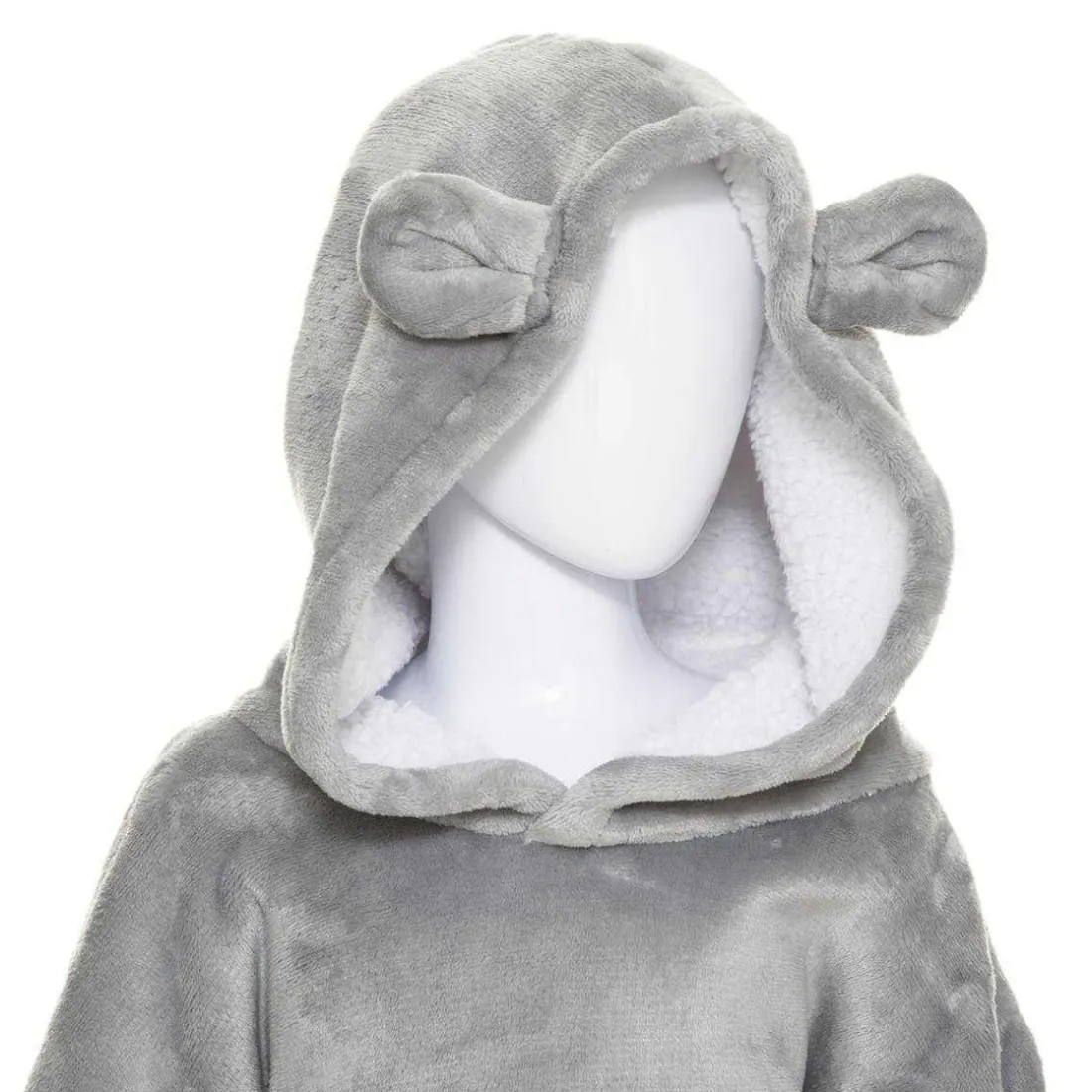 Plaid Poncho Enfant Capuche Ours