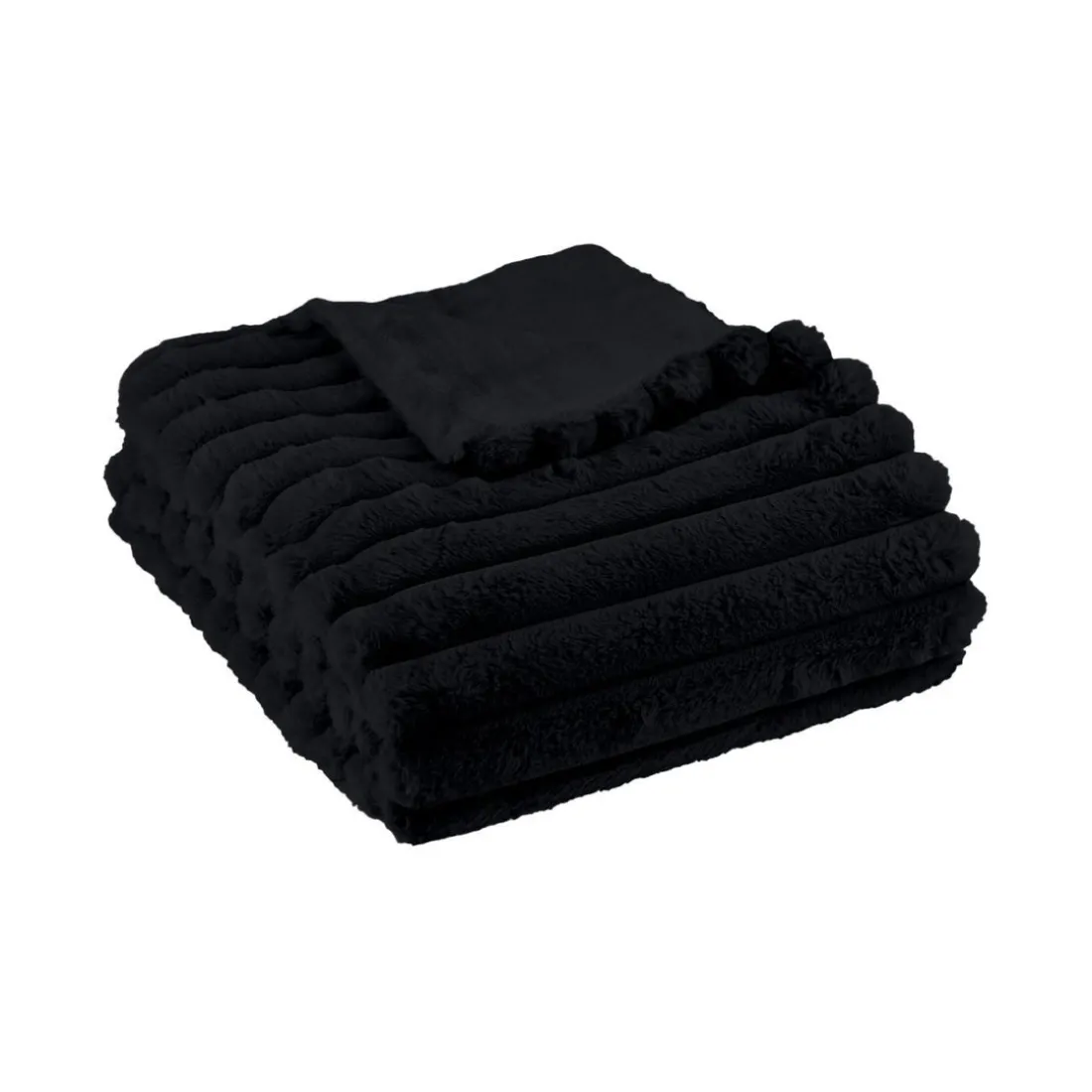 Plaid Ribbed en Polyester 130 x 180 MOKA Reglisse