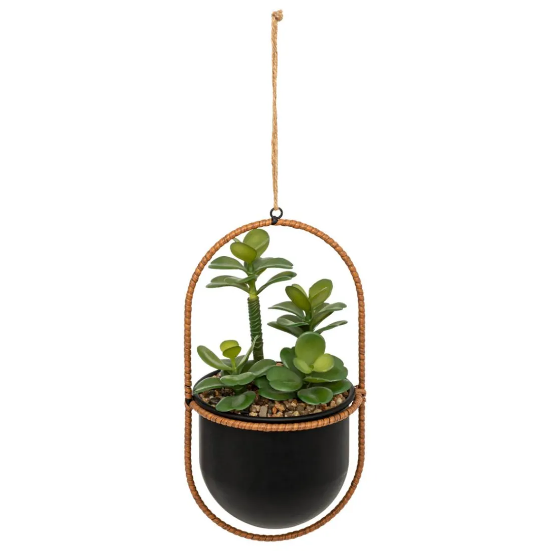 Plante artificielle suspendue Tyla Pot noir