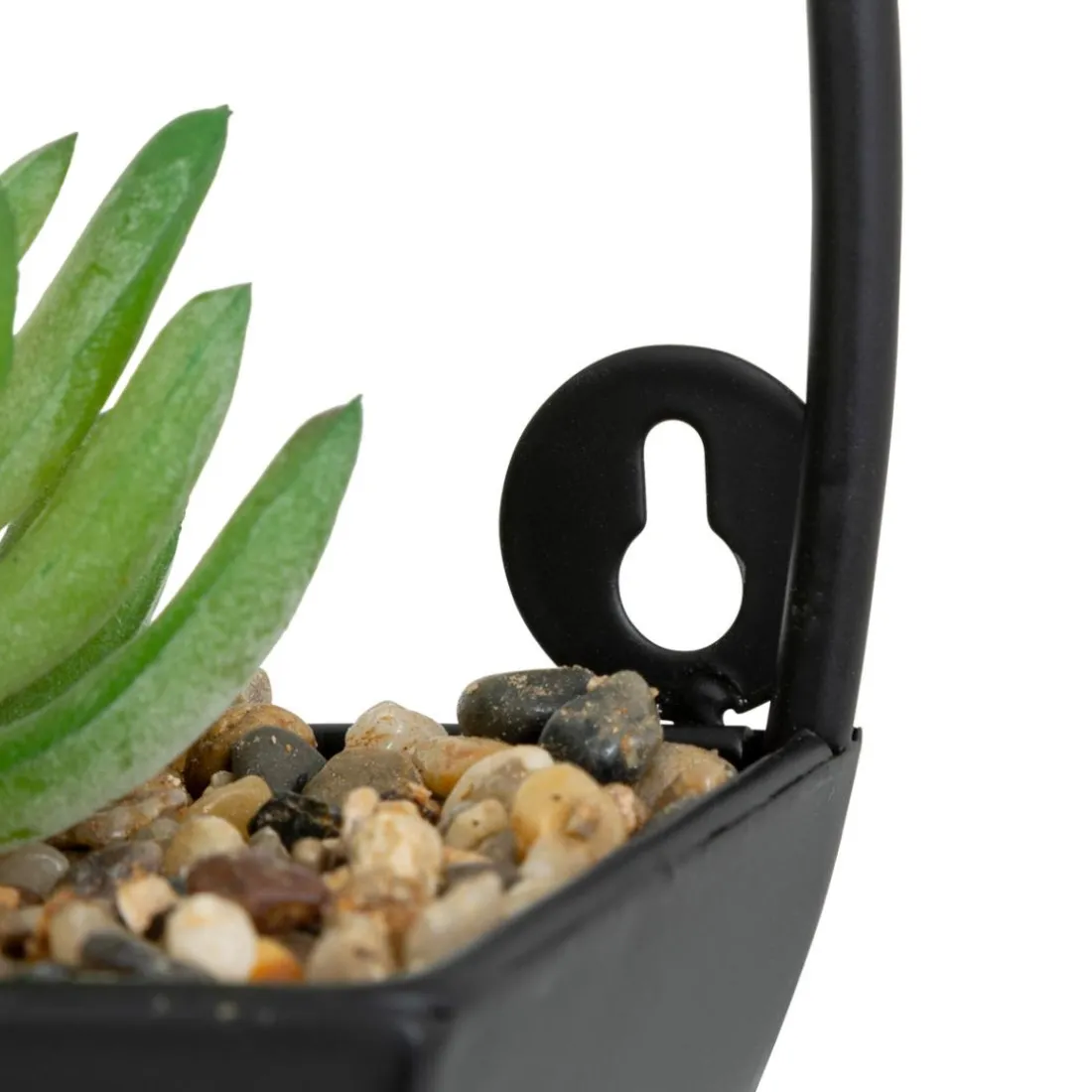 Plante artificielle suspendue Imy Pot métal noir