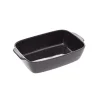 Plat rectangulaire 32x20cm gris anthracite en céramique