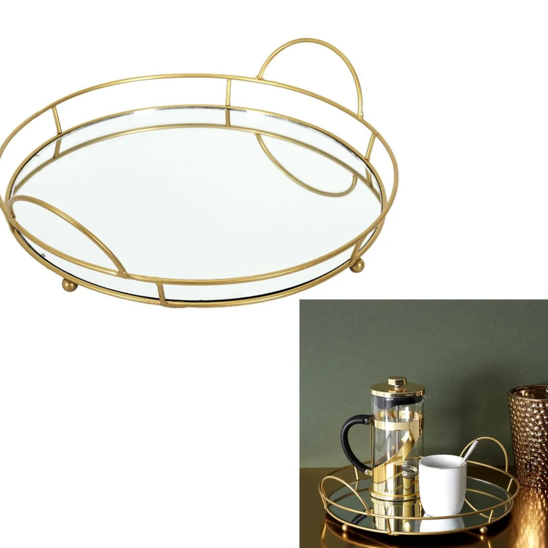 Plateau De Presentation Miroir 34cm M8