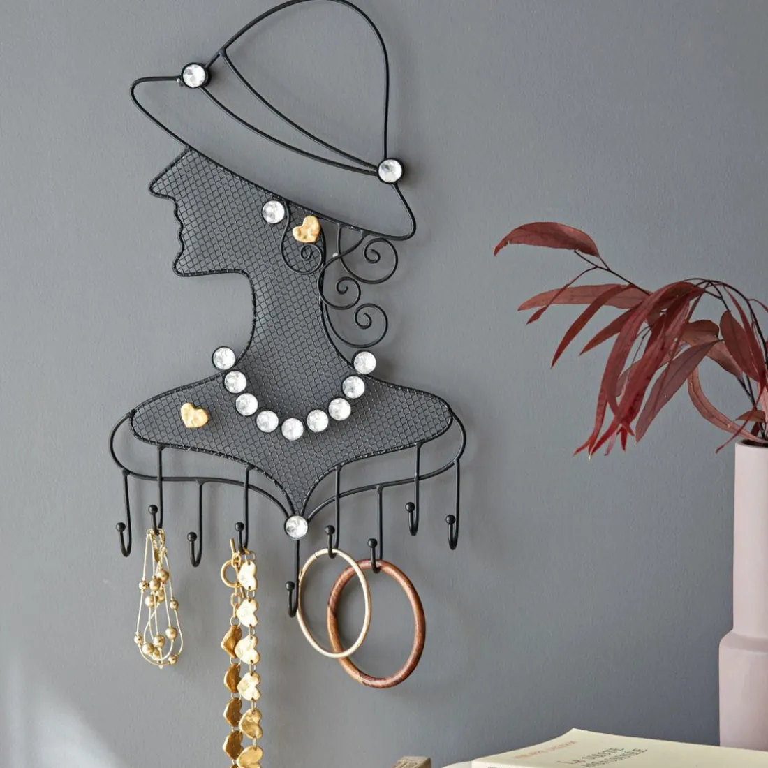 Porte accessoire Mural en Métal OMBRE Noir