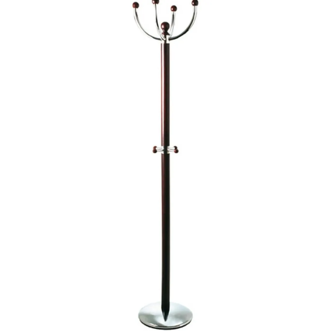 Porte manteau bois et acier chromé