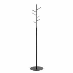 Porte manteau design bois et métal gris
