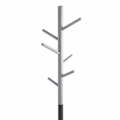 Porte manteau design bois et métal gris