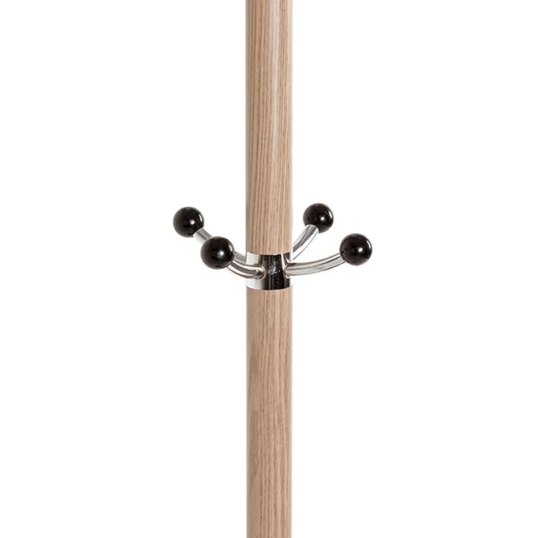 Porte manteau en métal décor chêne et pied marbre noir