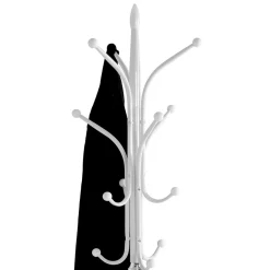 Porte manteau métal blanc et pied en marbre
