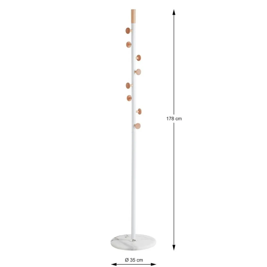 Porte manteau tube d'acier et pied en marbre