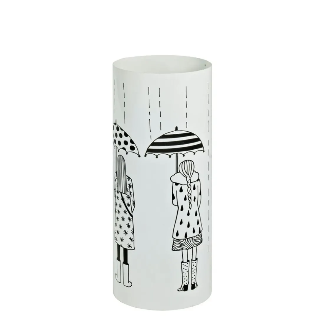 Porte parapluies à motif imprimé en Métal laqué Blanc